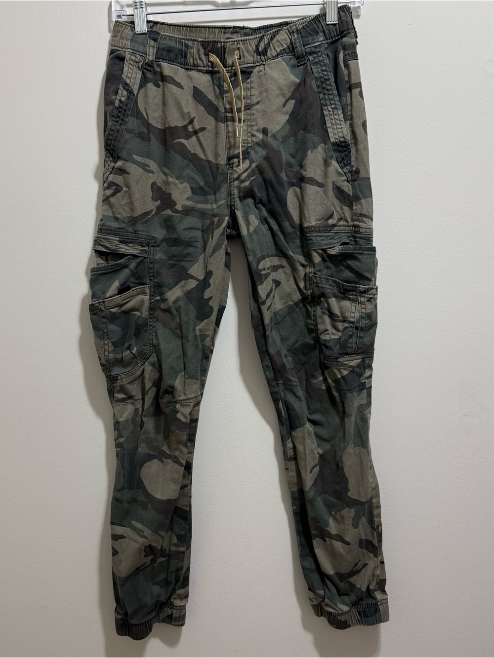 Wrangler Boys Camo Cargo Jogger Pants Size 16 Regular Elastic Waist Pockets
